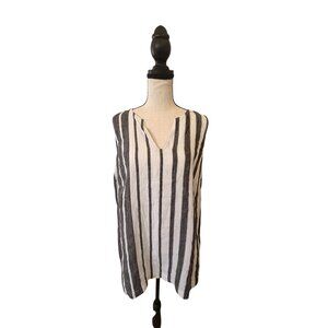 Tommy Bahama Linen Blouse Striped Sleeveless